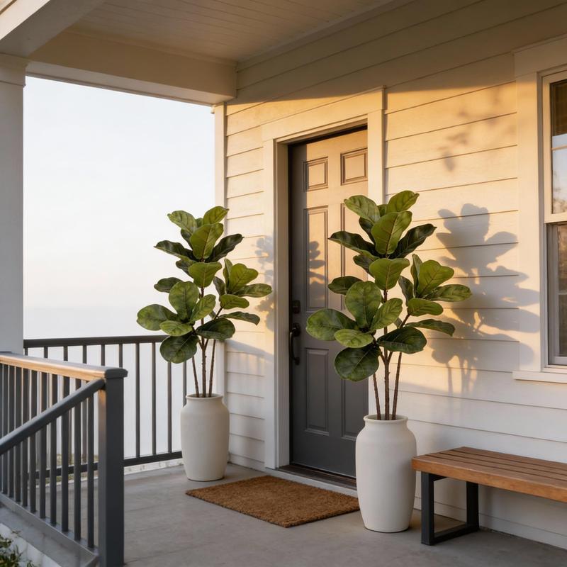 Large Artificial Fiddle Leaf F - đánh giá và giá Ficus Lyrata Tree