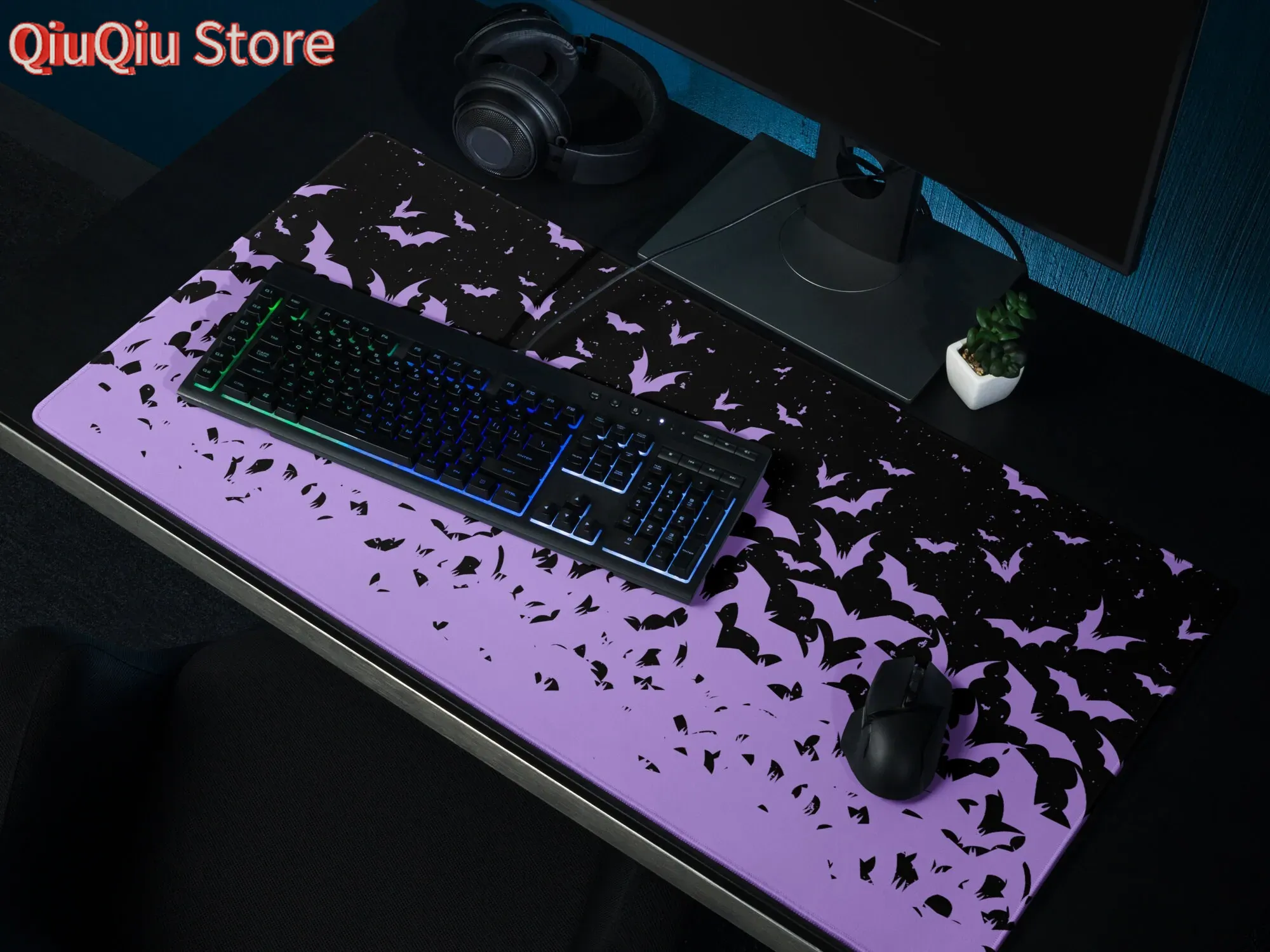 Bats Halloween Desk Mat Purple - đánh giá và giá Tradescantia Purple